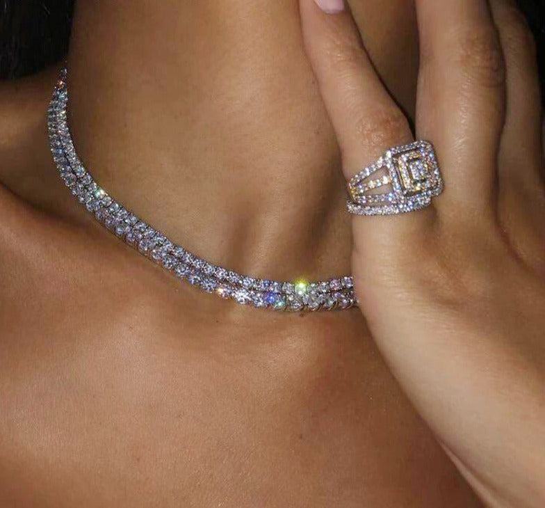 4mm エニス ネックレス レディース ヒップホップ ジルコニア