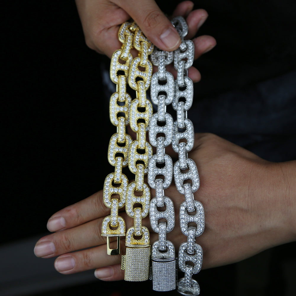 Men Iced Out Sparking Cubic Zirconia HIP HOP Jewelry