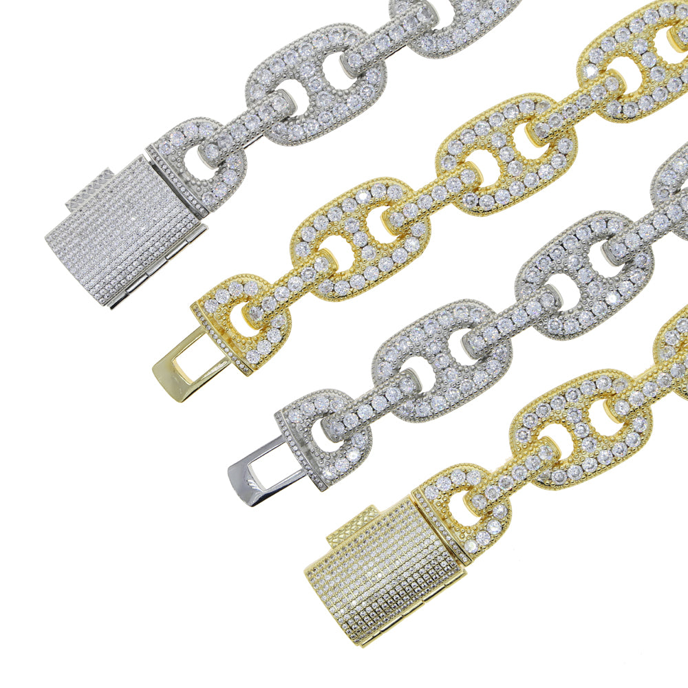 Men Iced Out Sparking Cubic Zirconia HIP HOP Jewelry