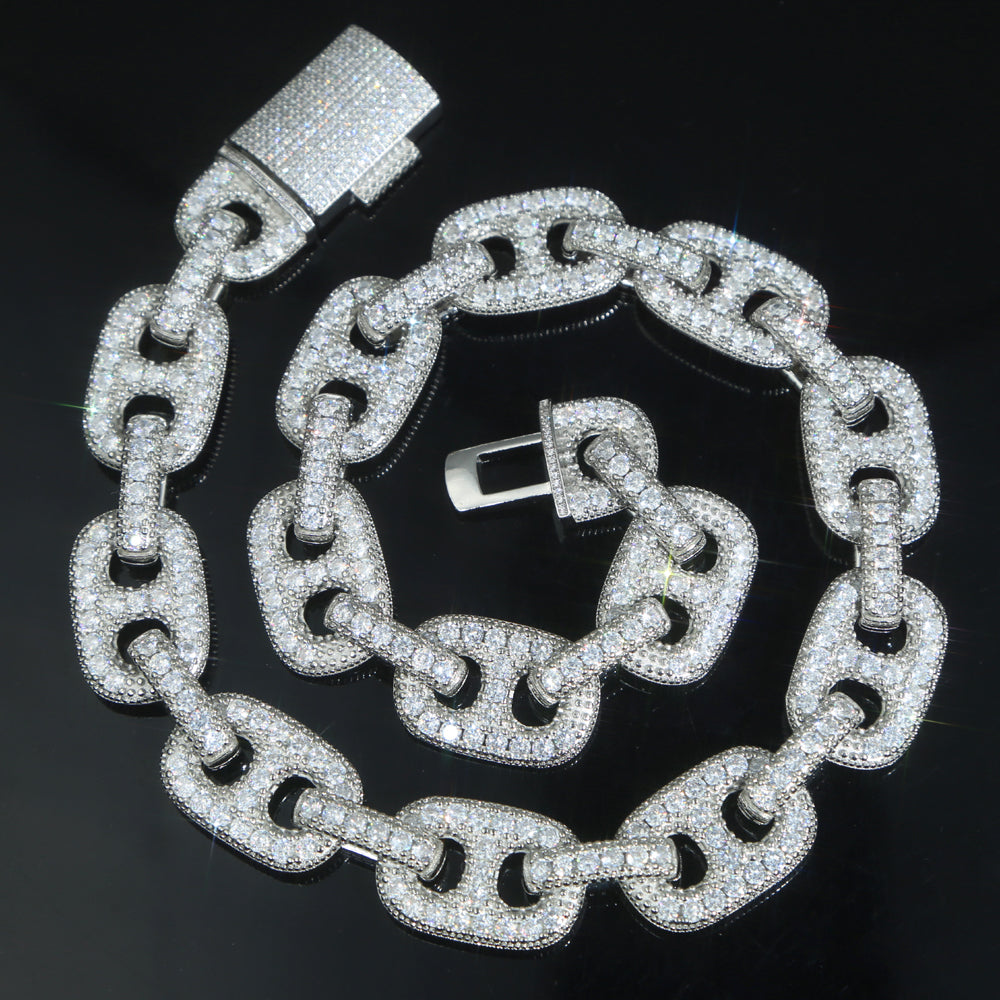 Men Iced Out Sparking Cubic Zirconia HIP HOP Jewelry
