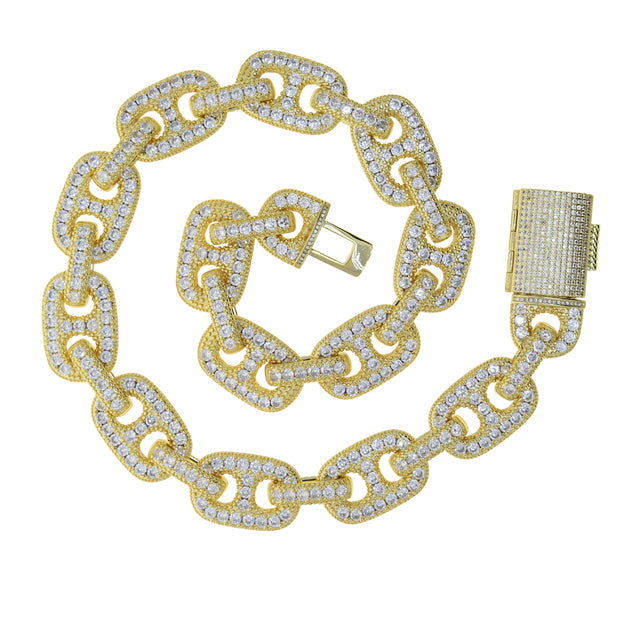 Men Iced Out Sparking Cubic Zirconia HIP HOP Jewelry