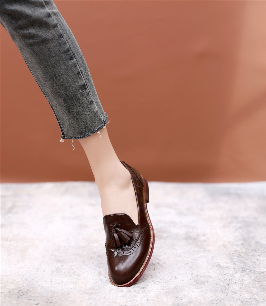 Women Flat Casual Tassel Oxford Shoes Loafers Moccasins