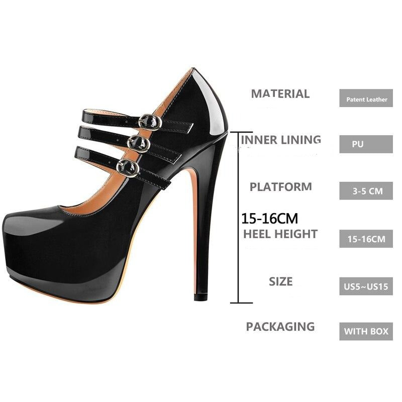 Sexy Mary Jane Stilettos Platform High Heel Pumps Party Shoes