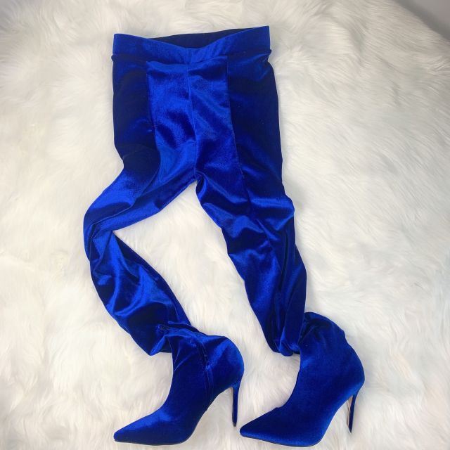 Pants Boots Women Pointed Toe Stilettos Heels Over The Knee Boots