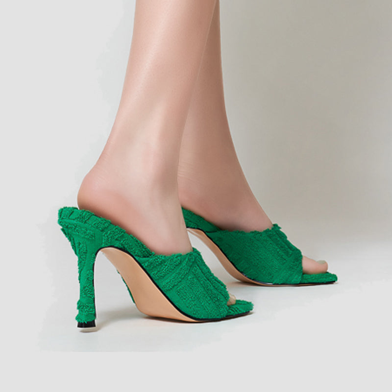 Women Open Slippers Peep Toe stilettos Heels