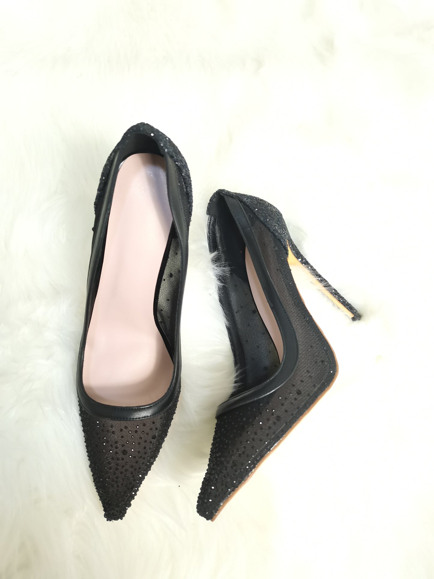 ポインテッドトゥスティレットヒールレディース透明ウェディングシューズ