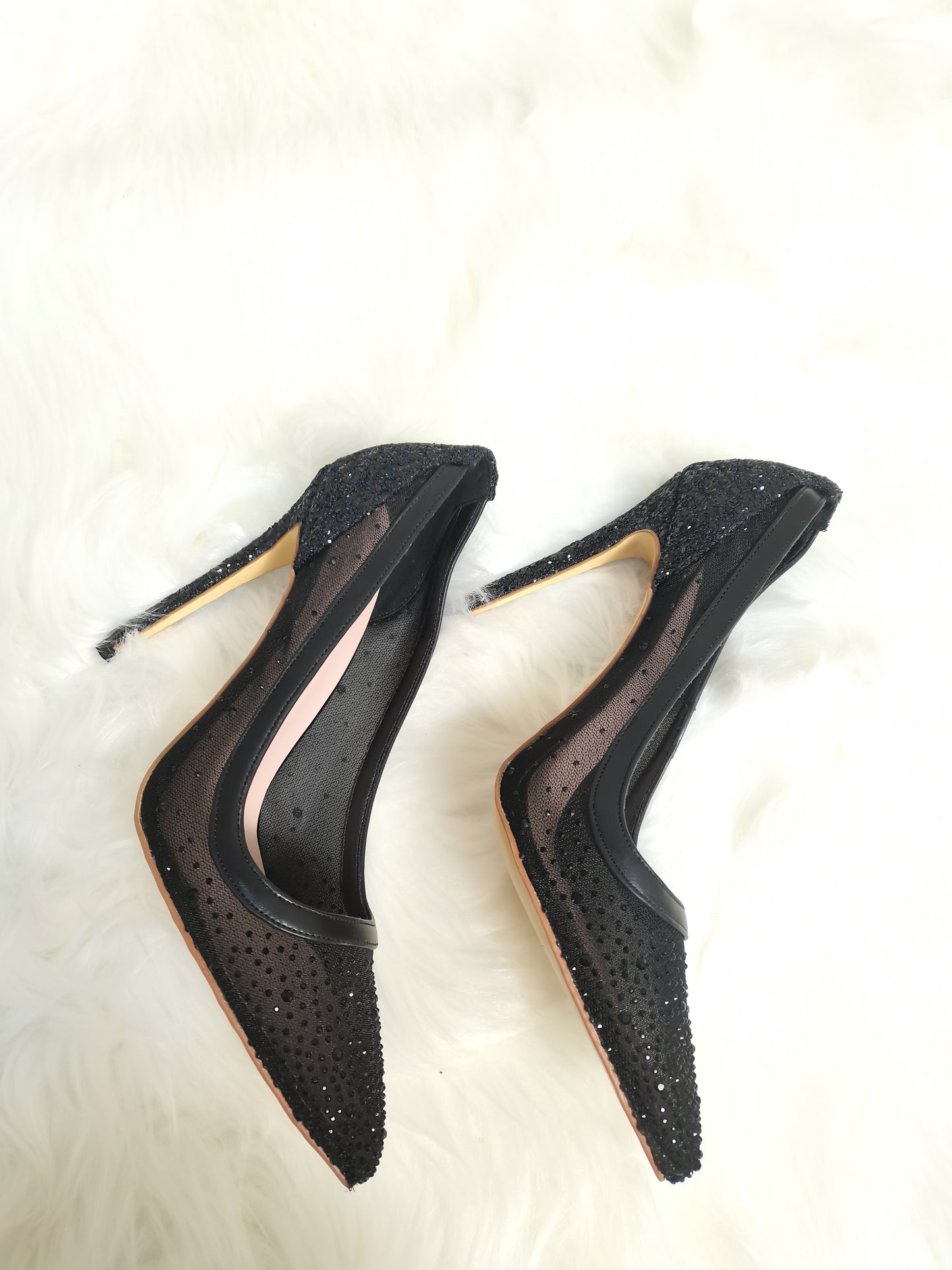 ポインテッドトゥスティレットヒールレディース透明ウェディングシューズ