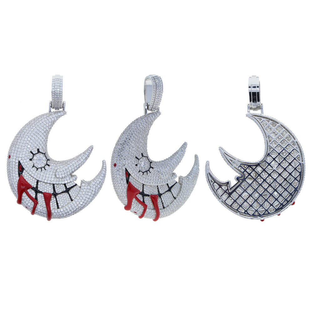Moon Shaped Mouth Face Halloween Necklace