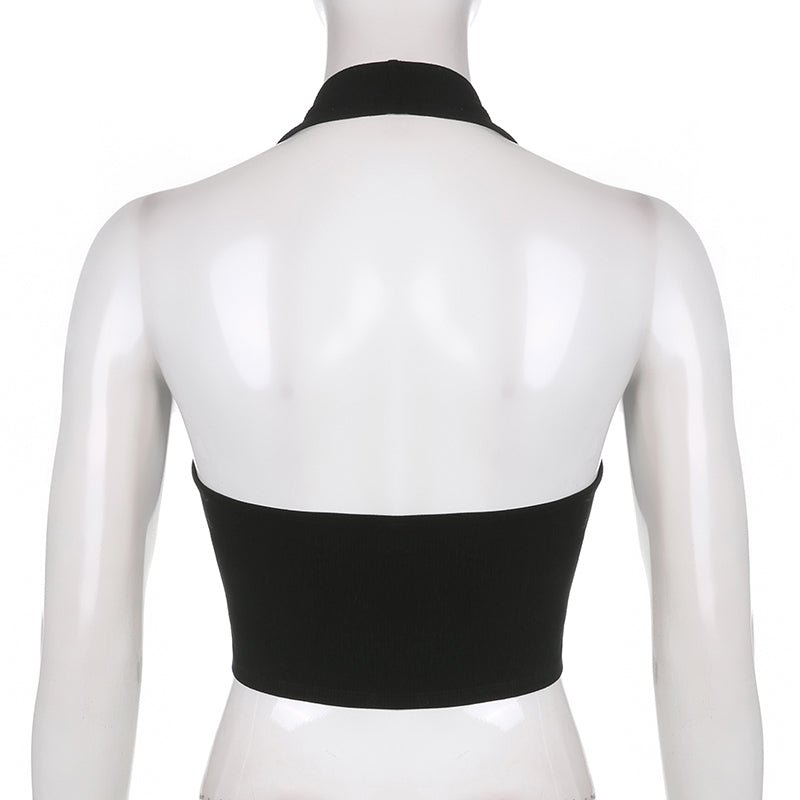 Sexy Backless Camisole Women Aesthetic Halter Crop Top