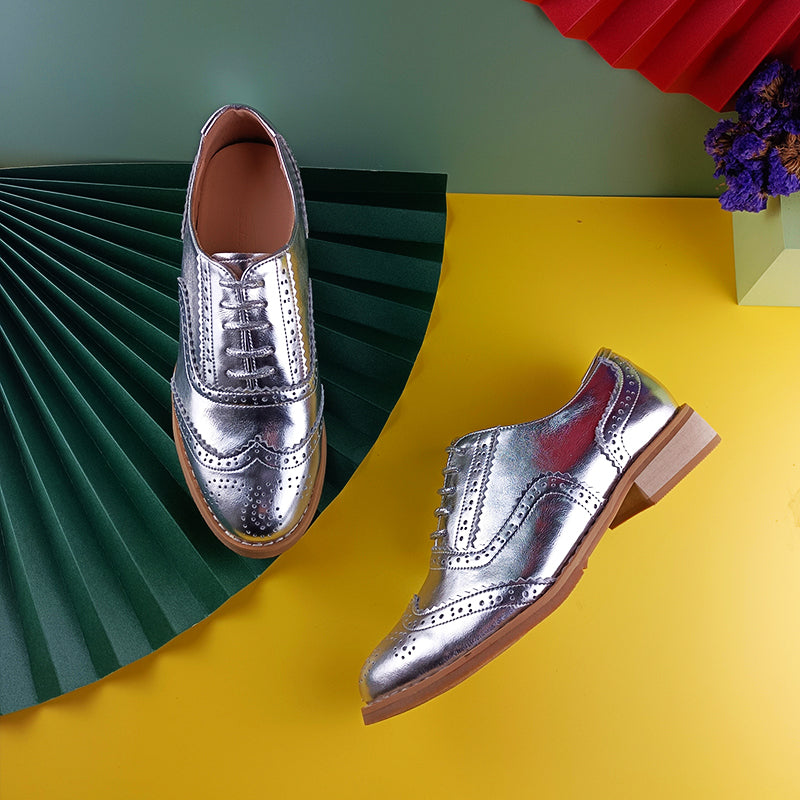 Women Leather  Platform  Flat Casual Shoes