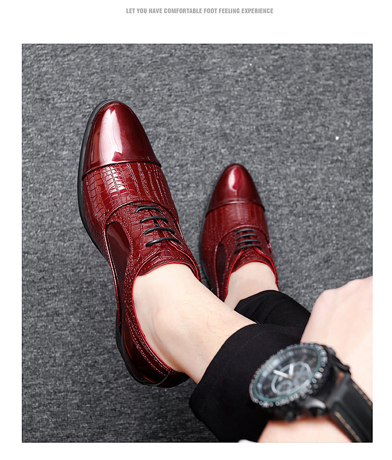 Men Thick High Heels Oxford Shoes