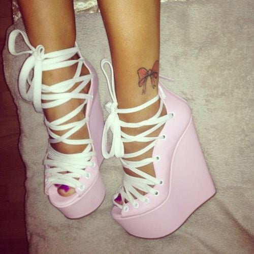 Cross Strappy Pink Wedges Sandals 2022 New Elegant Woman