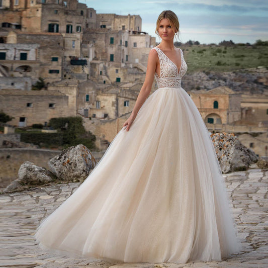 Fashion Vestido De Novia Beach A-Line Princess Wedding Dresses