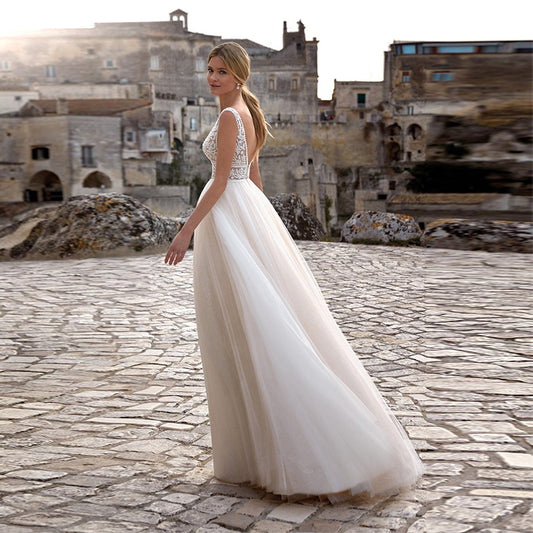 Fashion Vestido De Novia Beach A-Line Princess Wedding Dresses