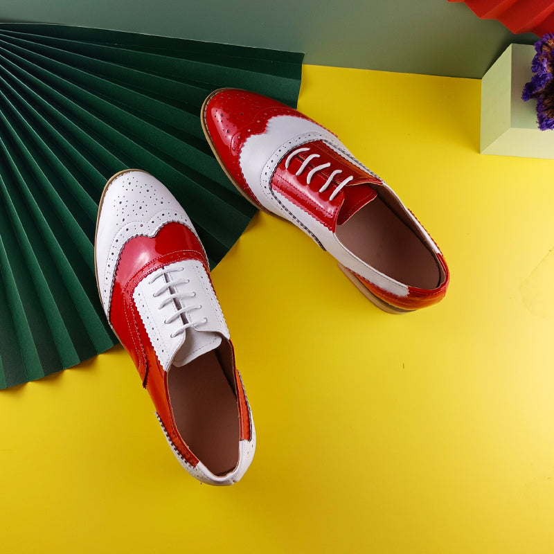 Flats Oxford Shoes Woman Genuine Leather Sneakers