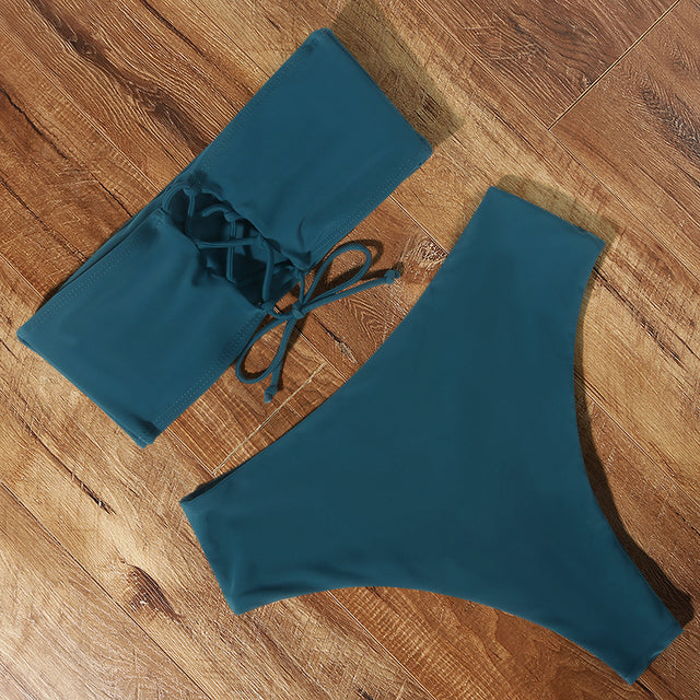 High Waist Bikini Set Sexy Swimsuit Women Push Up Swimwear