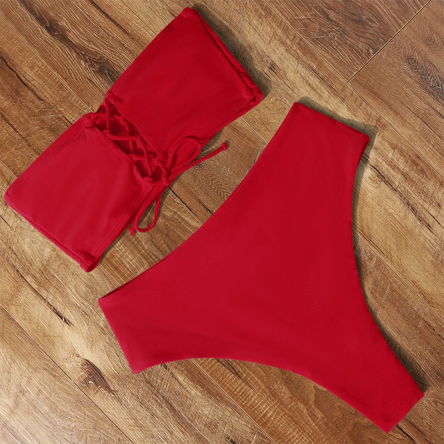 High Waist Bikini Set Sexy Swimsuit Women Push Up Swimwear