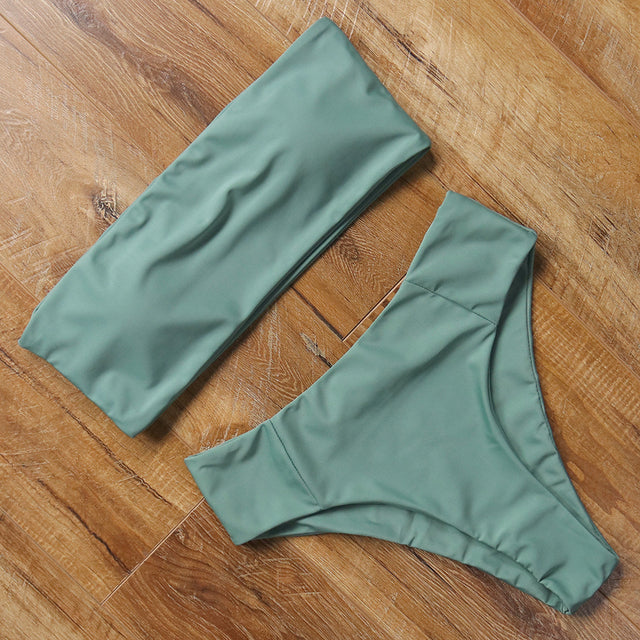 High Waist Bikini Set Sexy Swimsuit Women Push Up Swimwear