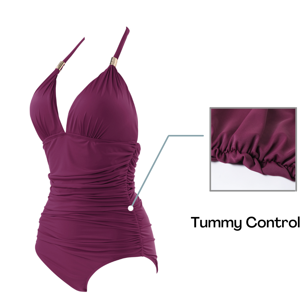 One Piece Swimsuit Women Push Up New Solid Bating Suit Summer