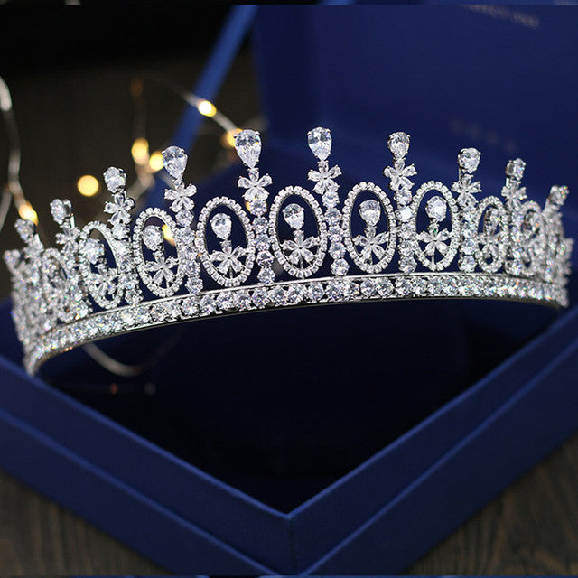 MYFEIVO Bridal Wedding Full Zircon Crown Luxury Tiara Headdress Accessories Woman Hair Jewelry HQ1906
