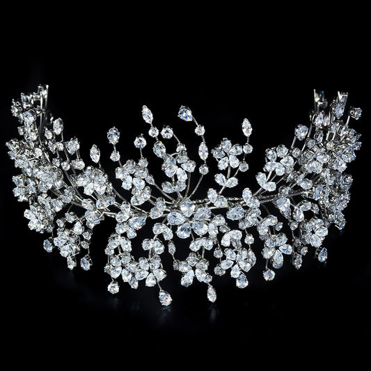 高級 3A キュービックジルコン ウェディング ヘッドピース ウェディング ブライダル ヘッドドレス