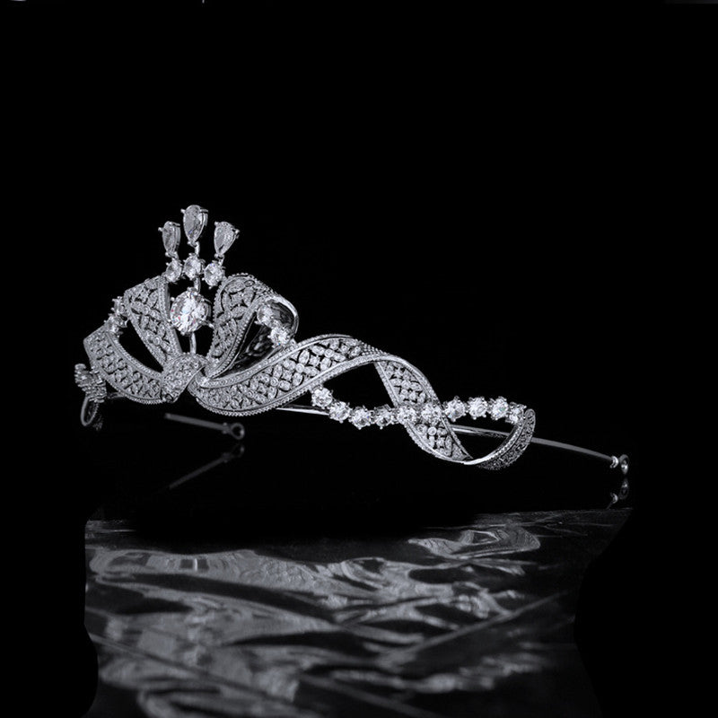 Luxury Retro Bridal Wedding Crown Zircon Hair Jewelry Accessories