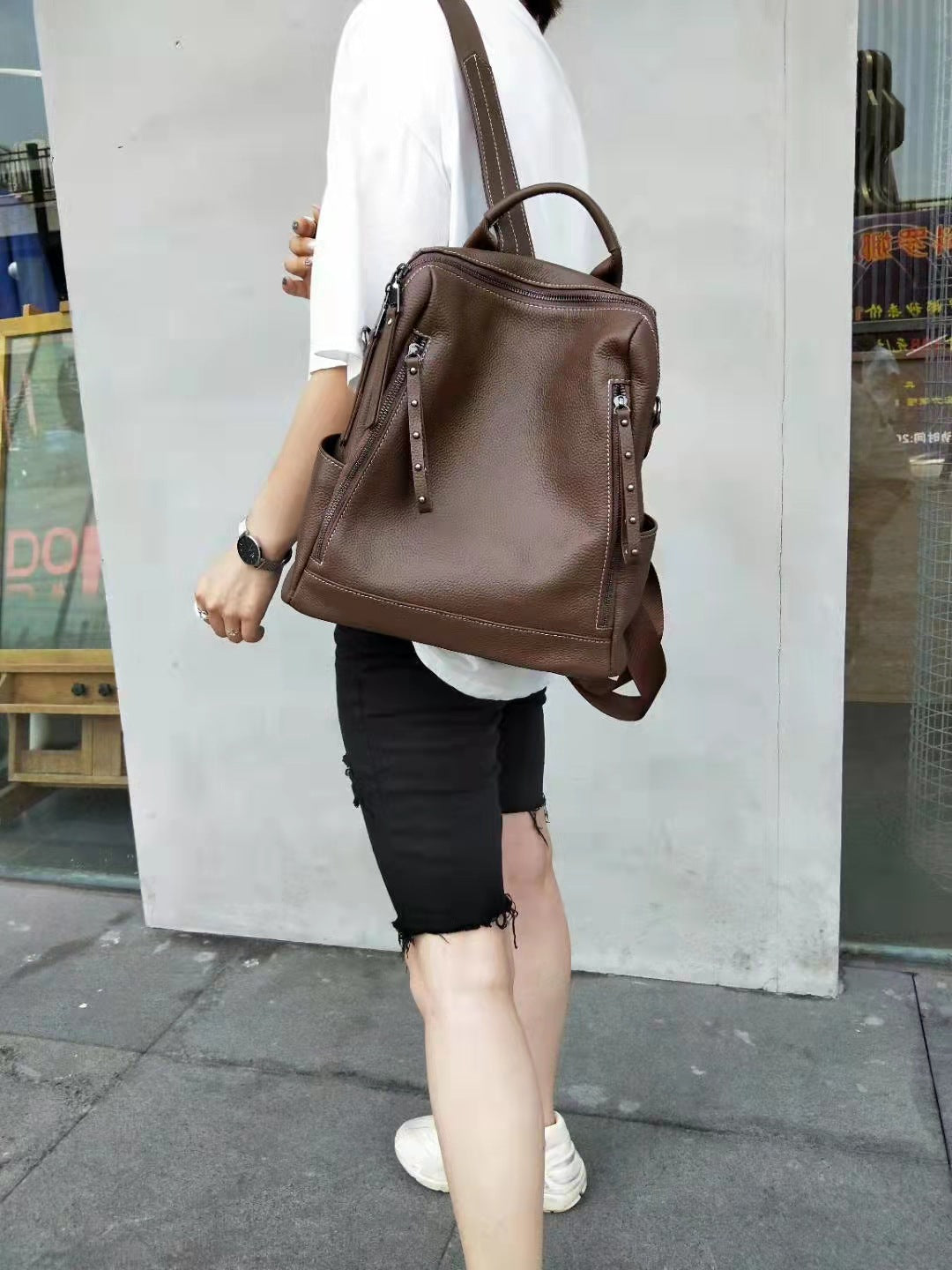 Fashion Women Backpack High Quality Youth Real Leather Backpacks