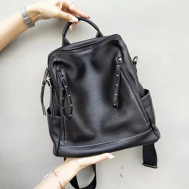 Fashion Women Backpack High Quality Youth Real Leather Backpacks