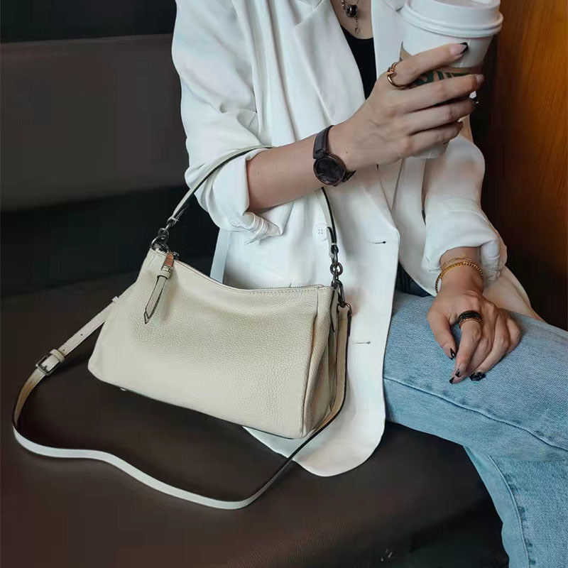 Blue Natural Cowskin Women Handbag