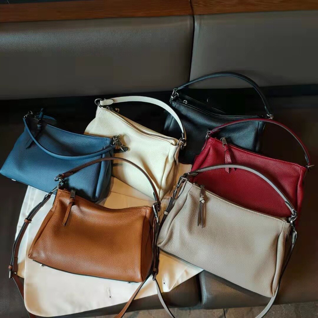 Blue Natural Cowskin Women Handbag