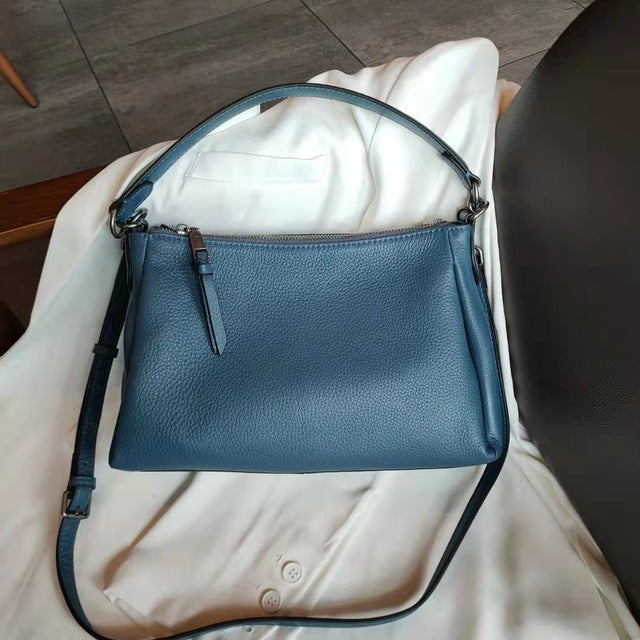 Blue Natural Cowskin Women Handbag