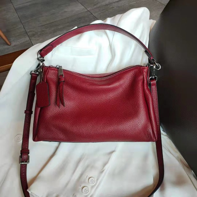 Blue Natural Cowskin Women Handbag