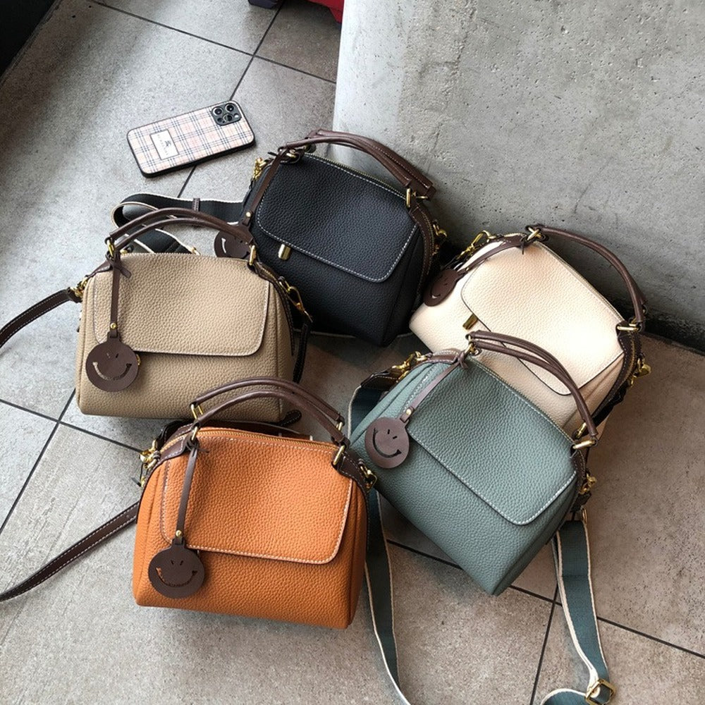 Panelled Color Women Handbag 100% Genuine Leather