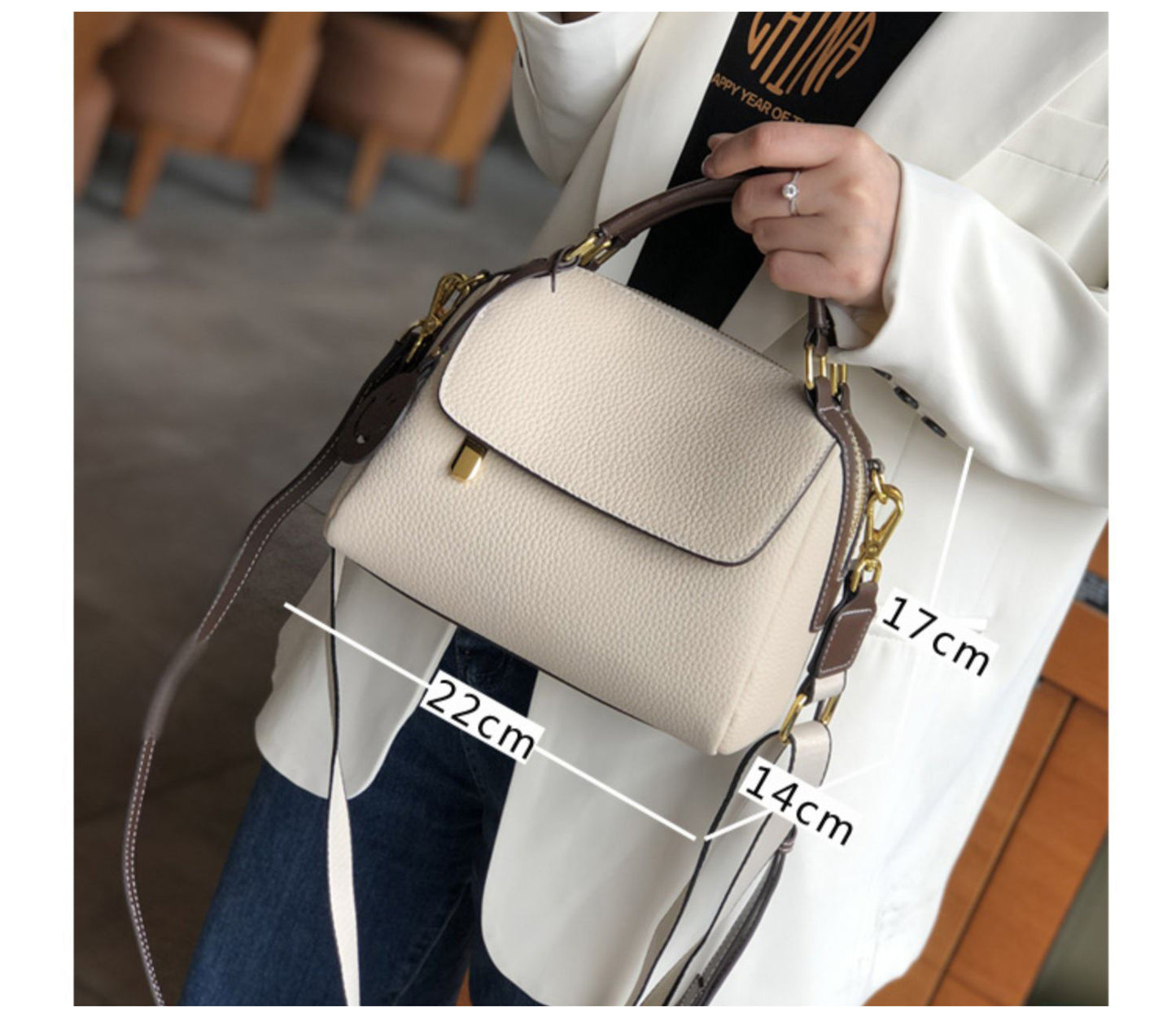 Panelled Color Women Handbag 100% Genuine Leather