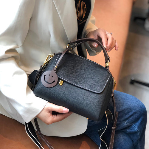 Panelled Color Women Handbag 100% Genuine Leather