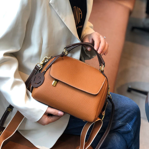 Panelled Color Women Handbag 100% Genuine Leather