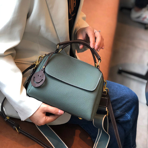 Panelled Color Women Handbag 100% Genuine Leather