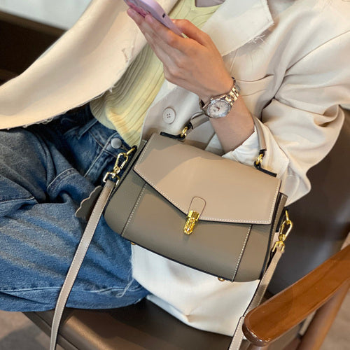 Retro Creamy-white Solid Color Women Shoulder Bag
