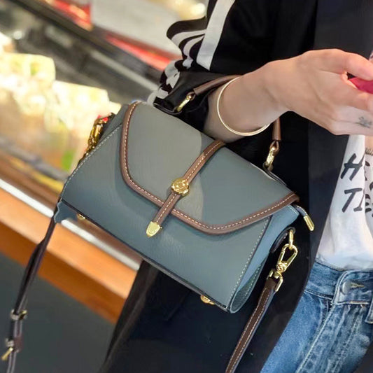 Carrot Hit Color Flap Bag 2 Straps Women Shoulder Bag