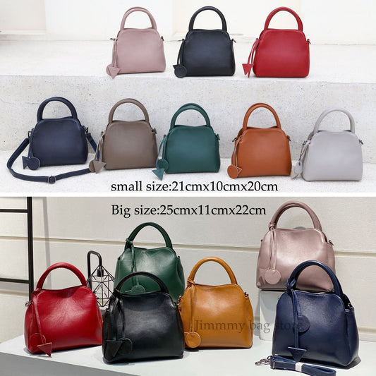 Chic First Layer Cowhide Leather Women Handbag 2 Sizes