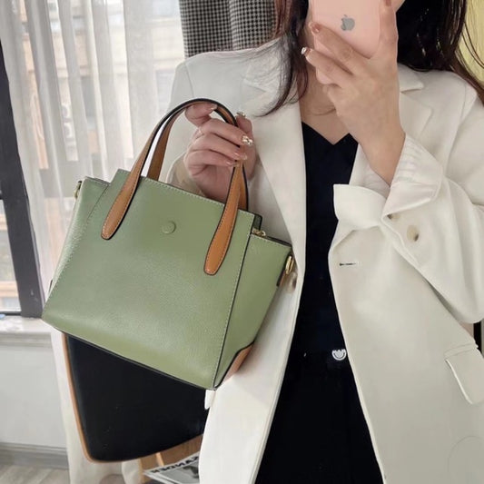 Tote Bag Original Design Yellow 100% Genuine Leather Women