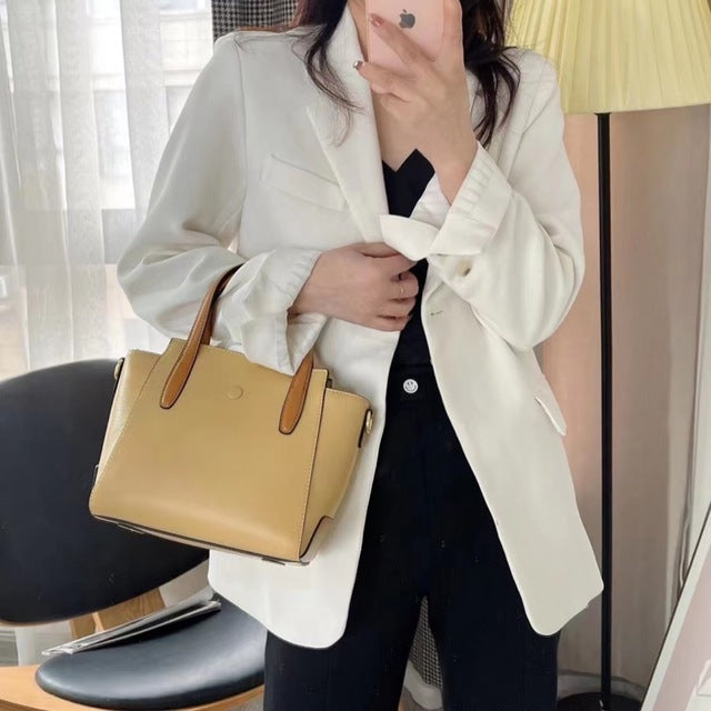 トートバッグ オリジナルデザイン イエロー 100%本革 レディース