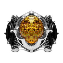 Load image into Gallery viewer, Genuine natural amber ring Silver
