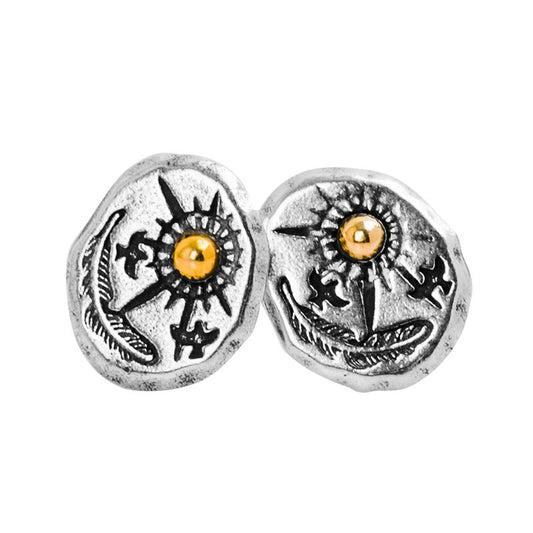 Silver Brass Stud Earrings