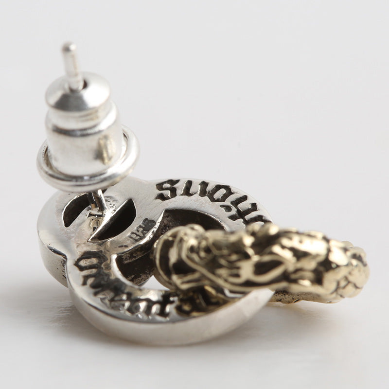 Peacock Totem Dragon Ring Black Agate Stone Earring