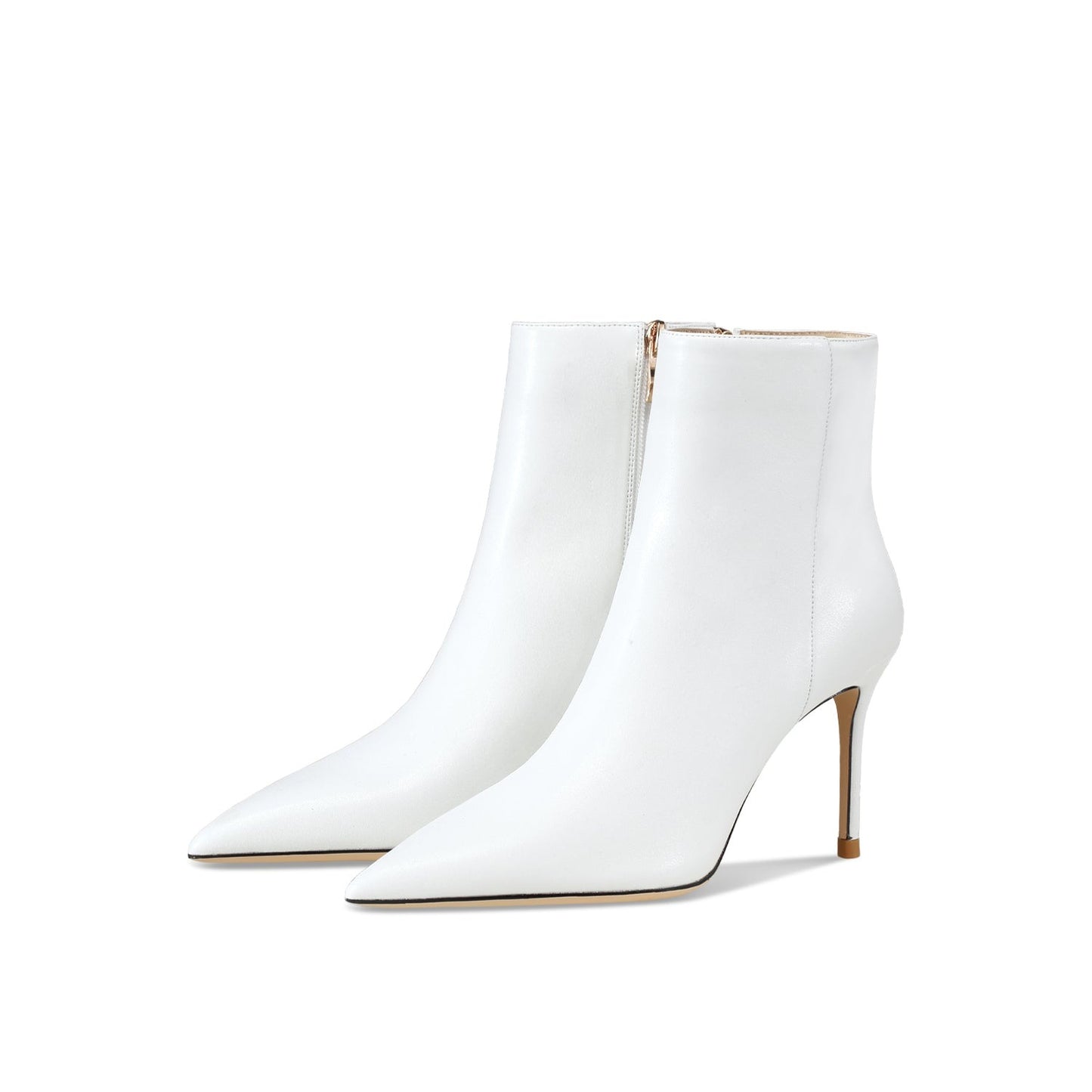 レディース アンクル ショートブーツ ポインテッドトゥ 細ヒール