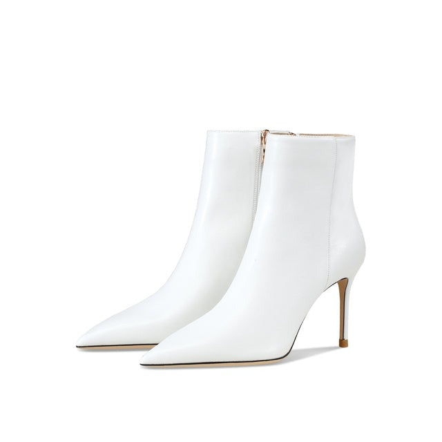 レディース アンクル ショートブーツ ポインテッドトゥ 細ヒール