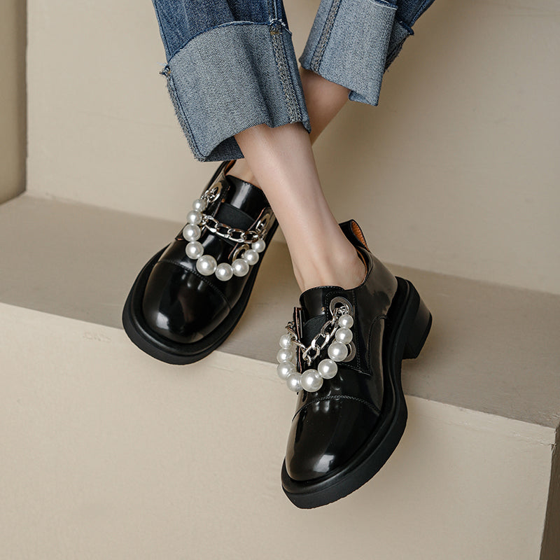Casual Round Toe Platform Flats Slip on Woman