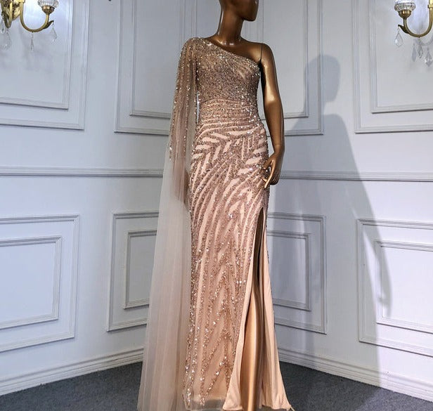 Lilac High Split Mermaid Evening Dresses Gowns