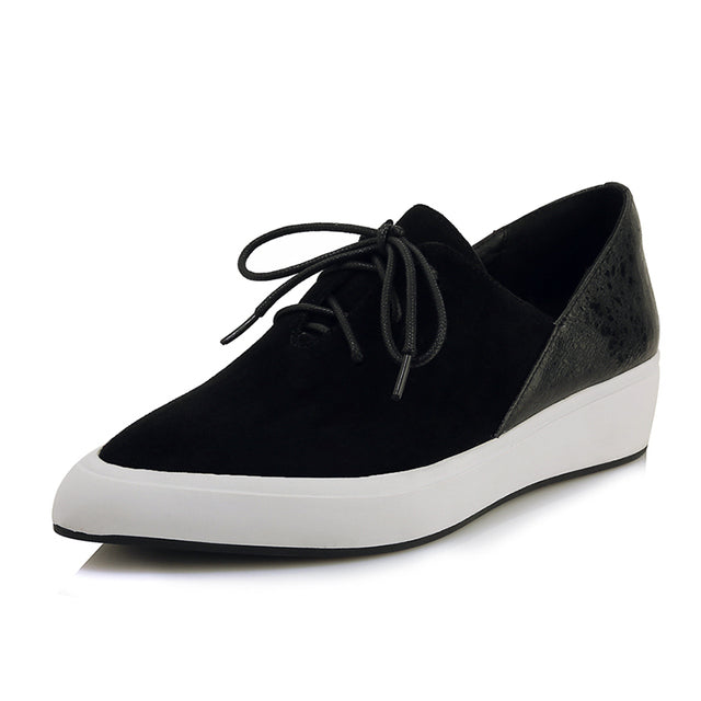 Women Flats Oxford Shoes Genuine Leather Loafers